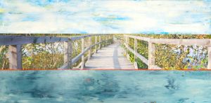 Le Marais #3, Techniques mixtes sur toile, 24x48po, 2014